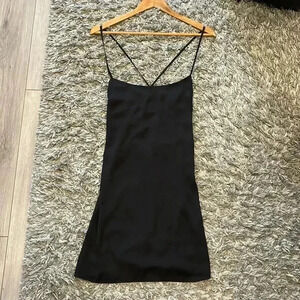 Black Cross back slip dress